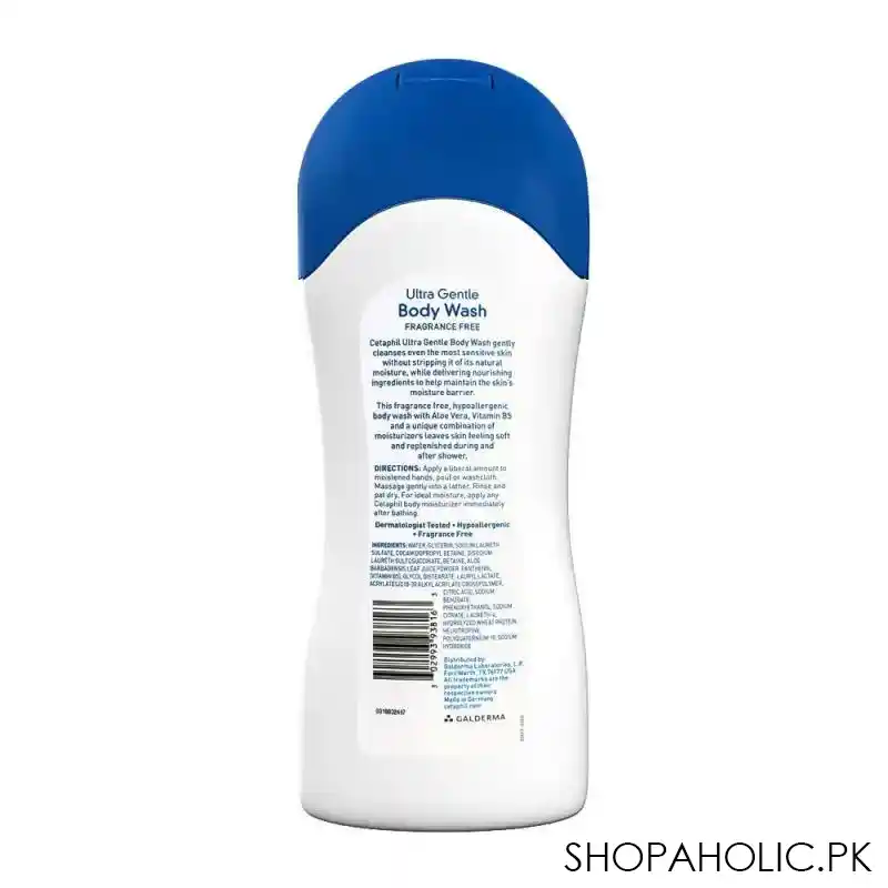 cetaphil ultra gentle fragrance free body wash, sensitive & dry skin, 500ml image2