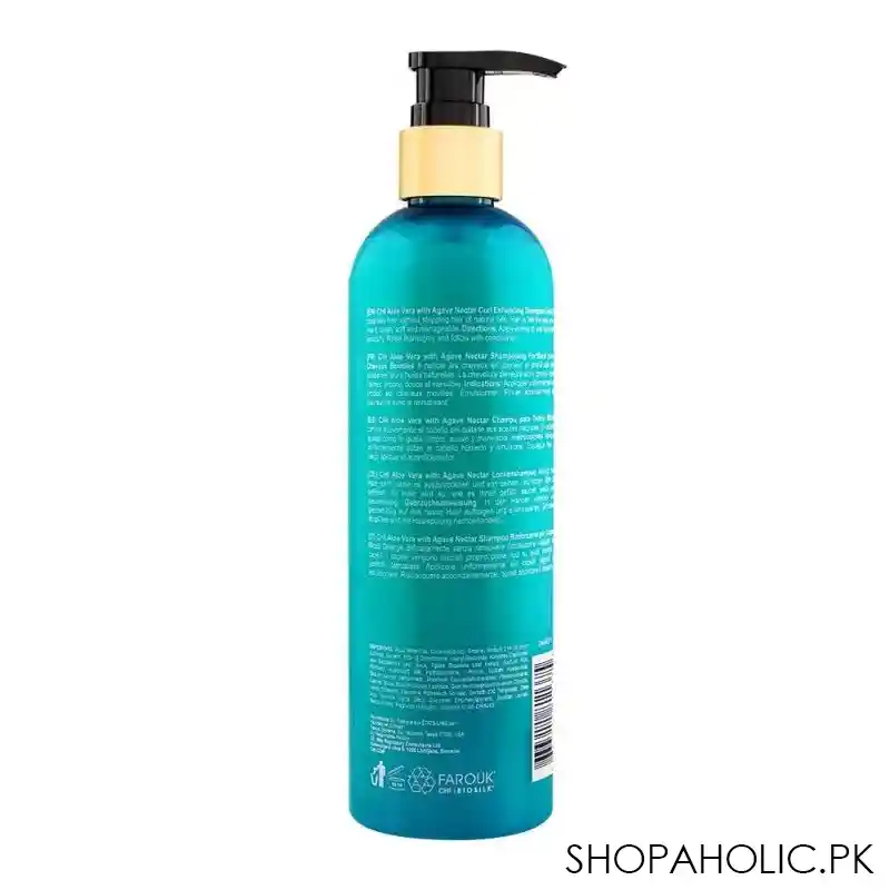 chi aloe vera with agave nectar 95% natural paraben free curls defined shampoo, 340ml image2
