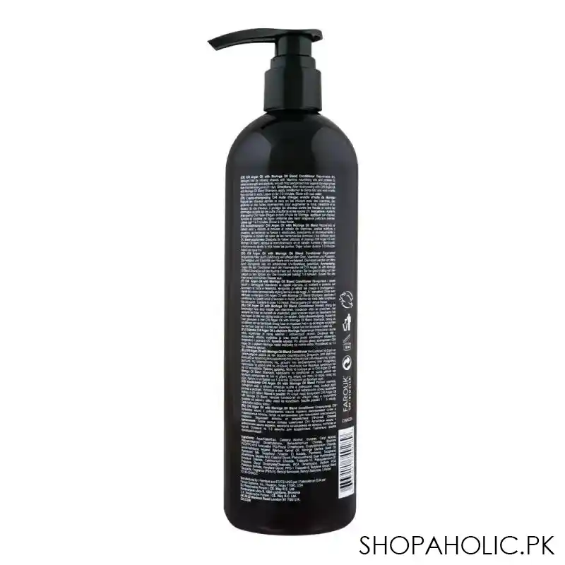 chi argan oil with moringa oil blend 90% natural sulfate & paraben conditioner, for damaged hair, 739ml image2
