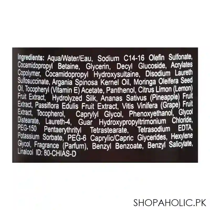 chi argan oil with moringa oil blend 90% natural sulfate & paraben free shampoo, 355ml image3