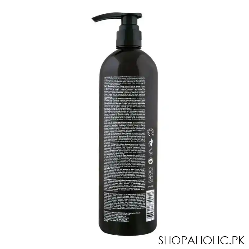chi argan oil with moringa oil blend 90% natural sulfate & paraben shampoo, for damaged hair, 739ml image2
