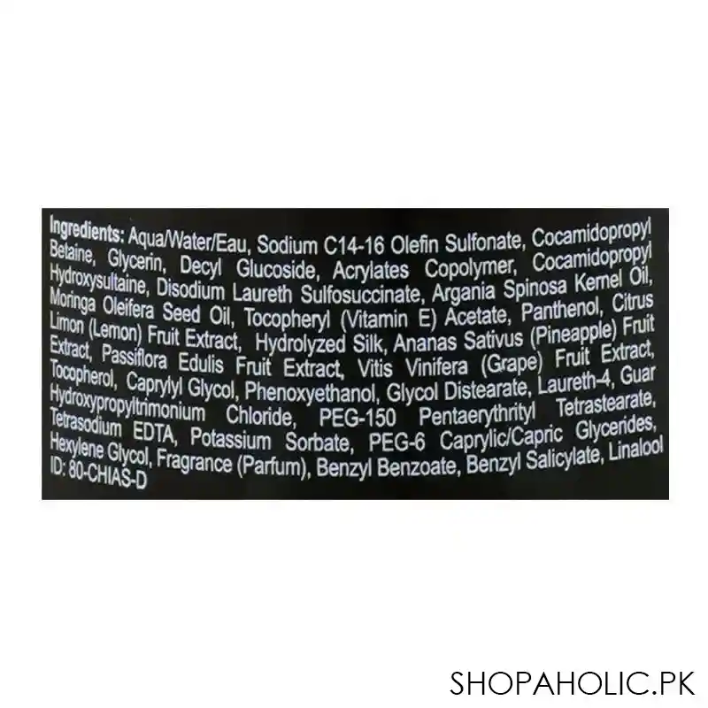 chi argan oil with moringa oil blend 90% natural sulfate & paraben shampoo, for damaged hair, 739ml image3