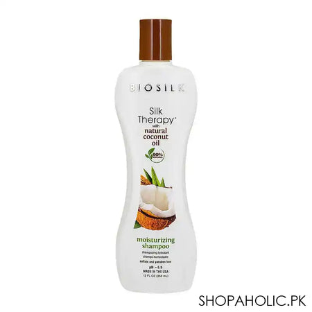 CHI Biosilk Silk Therapy 92% Natural Coconut Oil Moisturizing Shampoo, Paraben-Free, 355ml - Main Image