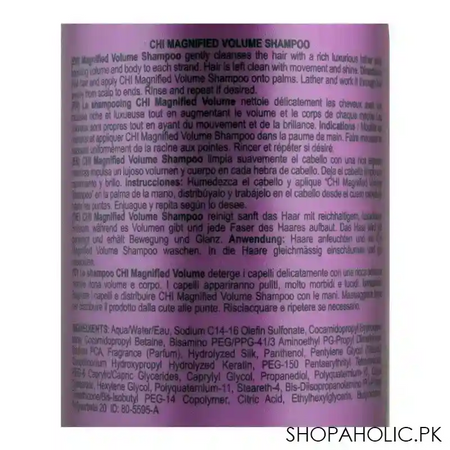 chi magnified 90% natural sulfate & paraben free volume shampoo, 355ml image3