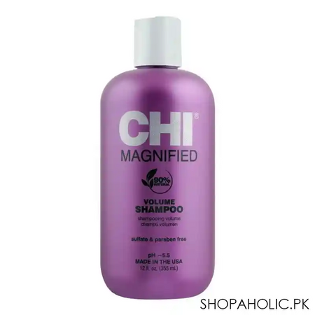 chi magnified 90% natural sulfate & paraben free volume shampoo, 355ml main image