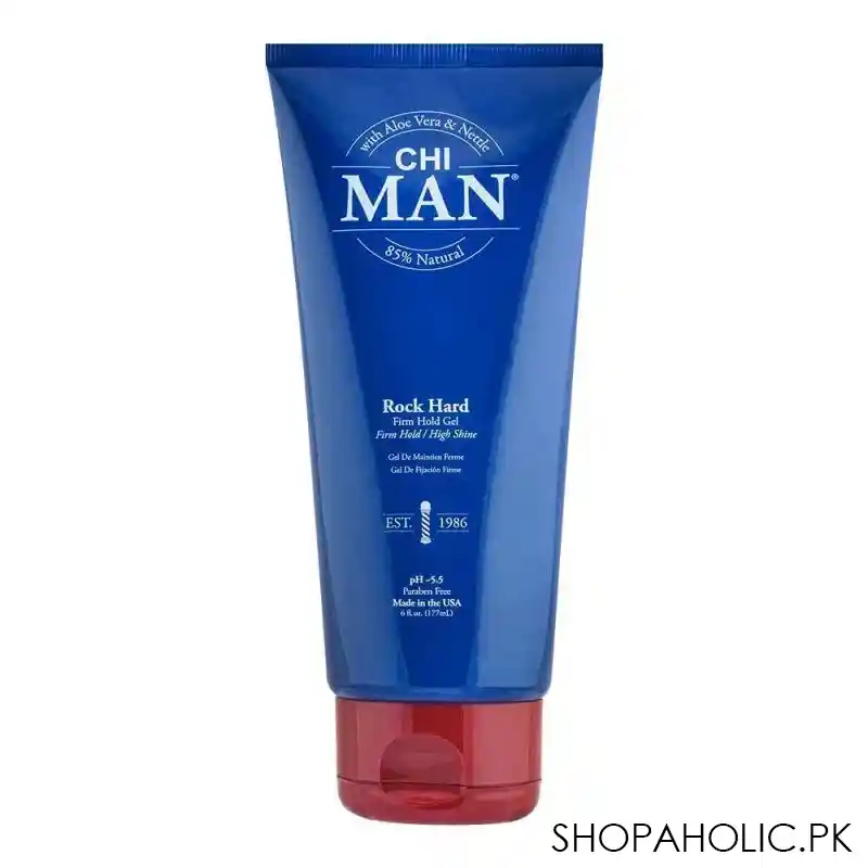 chi man rock hard paraben free firm hold gel, 177ml main image