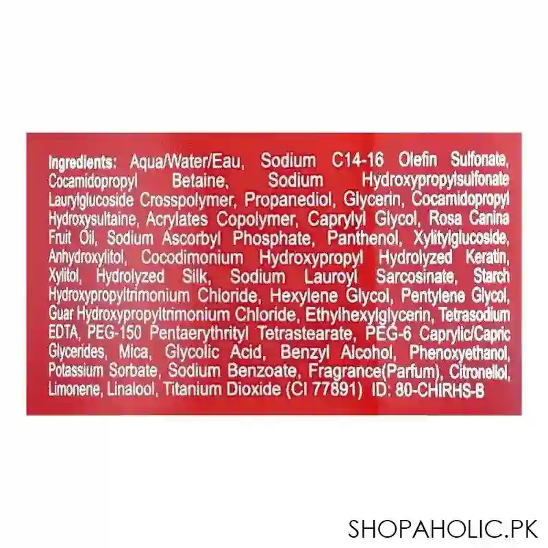chi rose hip oil 87% natural sulfate & paraben free color protect shampoo, 355ml image3