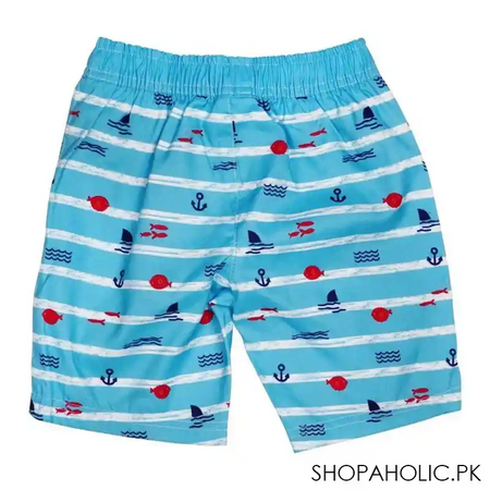 children's clothing boys shorts sea wave design, turquoise, v b471 image2