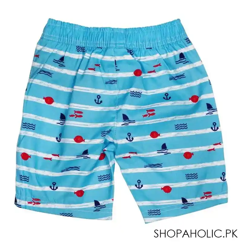 children's clothing boys shorts sea wave design, turquoise, v b471 image2