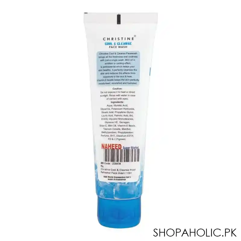 christine cool & cleanse mood refresher face wash, nourish & moisturise, removes dirt & oil, for all skin types, 110ml image2