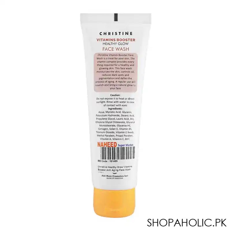 Christine Healthy Glow Vitamins Booster Anti Aging Face Wash, For All Skin Types, 110ml - Image 2