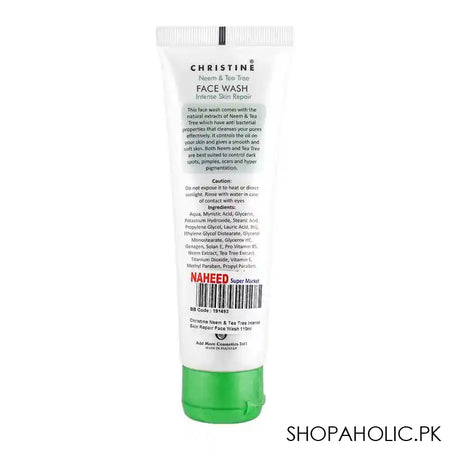 Christine Neem & Tea Tree Intense Skin Repair Face Wash, For All Skin Types, 110ml - Image 2