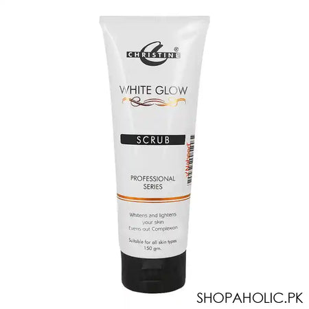 Christine White Glow Scrub, Whitens & Lightens Your Skin, Even Out Complexion, All Skin Types 150g - Main Image