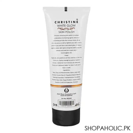Christine White Glow Skin Polish, Removes Dark Spots, Dead Skin & Anti Tanning, All Skin Types, 150g - Image 2