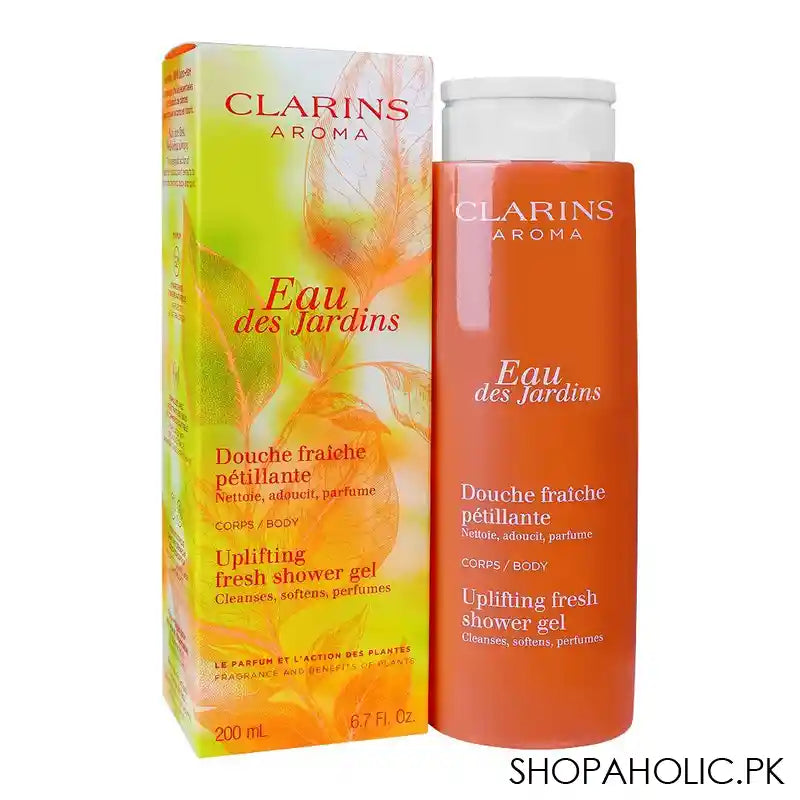 Clarins Eau Des Jardins, Uplifting Fresh Shower Gel, 200ml - Main Image