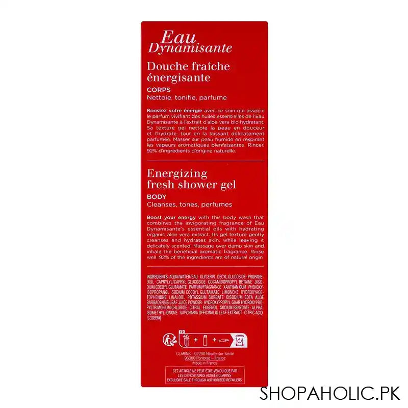 Clarins Eau Dynamisante Energizing, Fresh Shower Gel, 200ml - Image 5
