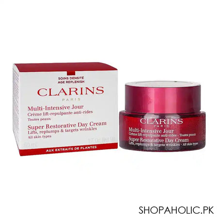Clarins Multi Intensive Jour Super Restorative Day Cream, Lifts, Replumps, 50ml - Main Image
