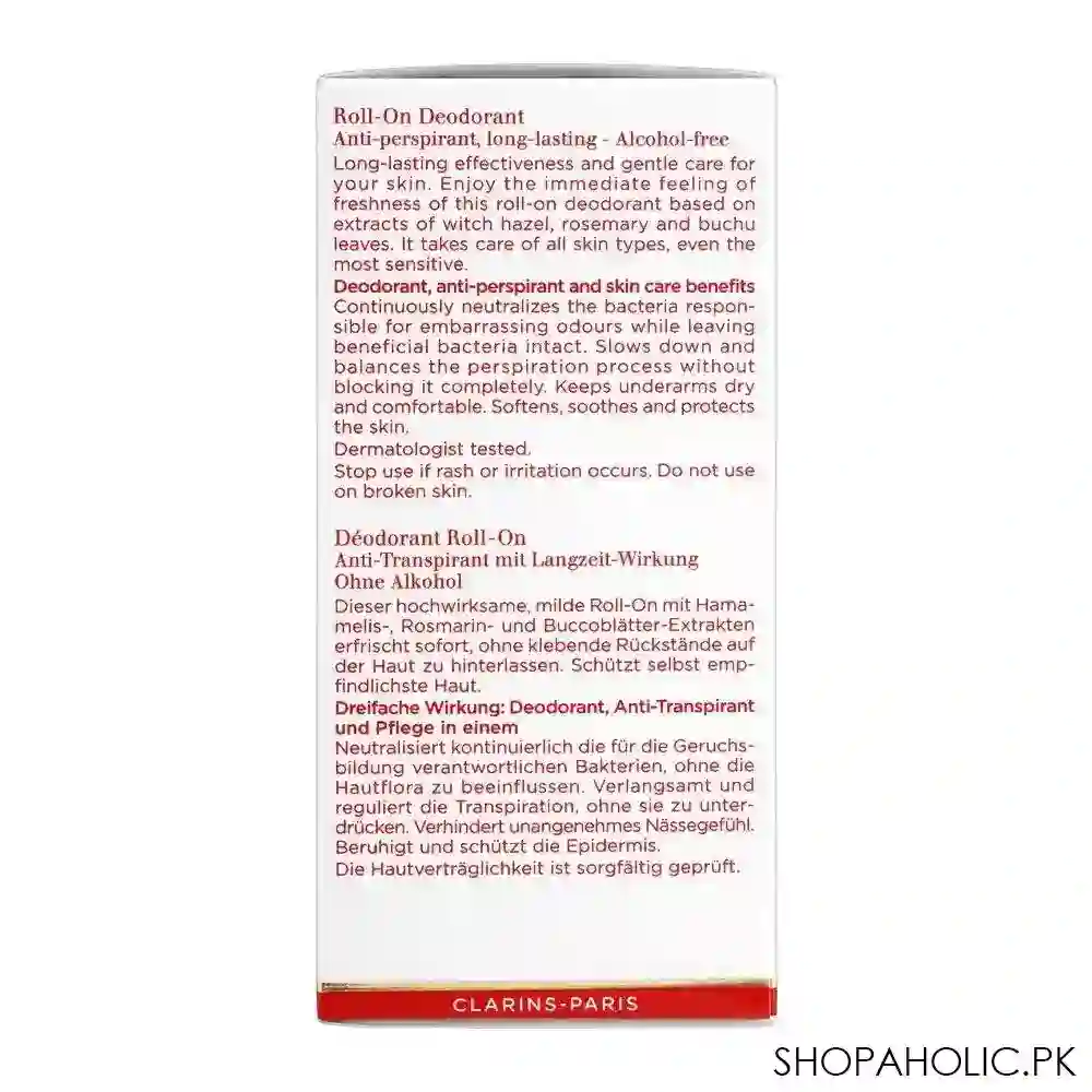 clarins paris anti perspirant deodorant roll on, 50ml image4