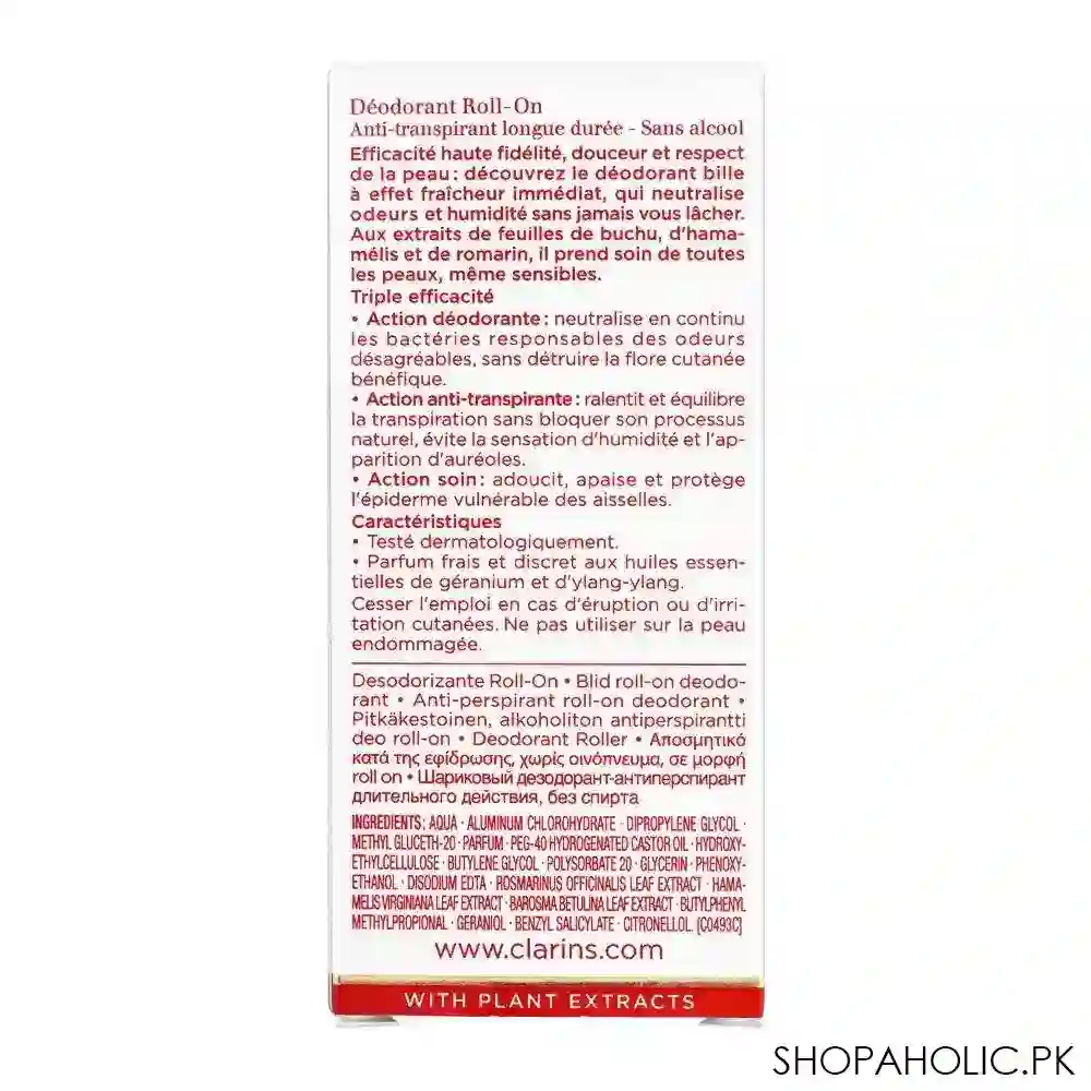 clarins paris anti perspirant deodorant roll on, 50ml image5