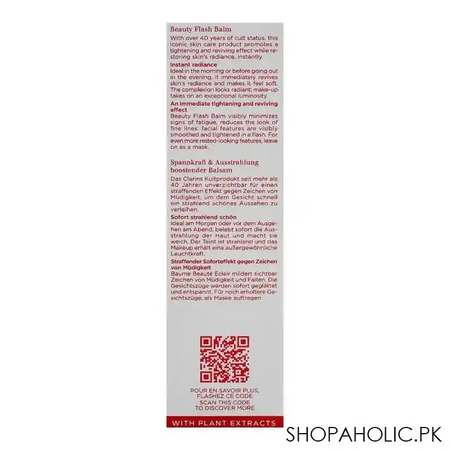 clarins paris beauty flash balm tightening & radiance boosting, 50ml image3