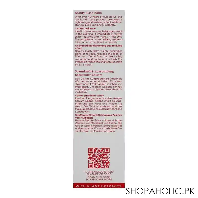 clarins paris beauty flash balm tightening & radiance boosting, 50ml image3
