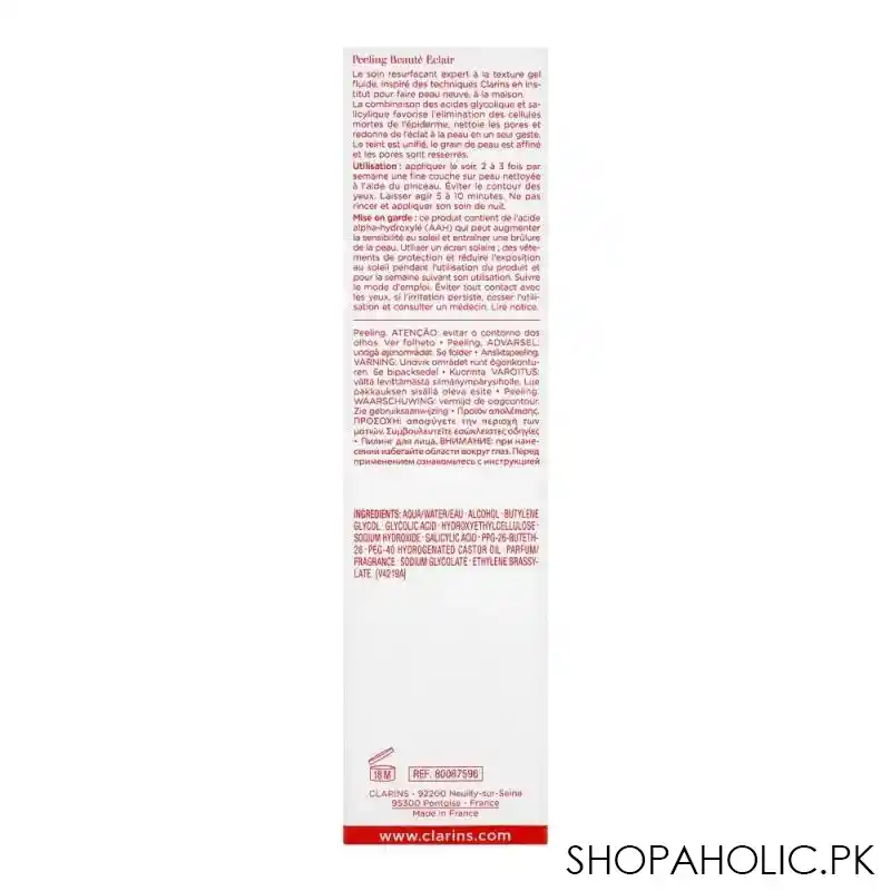 clarins paris beauty flash peel face gel, 50ml image3