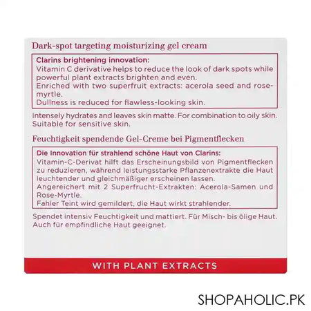 Clarins Paris Bright Plus, Dark Spot Targeting Moisturizing Gel Cream, 50ml - Image 2
