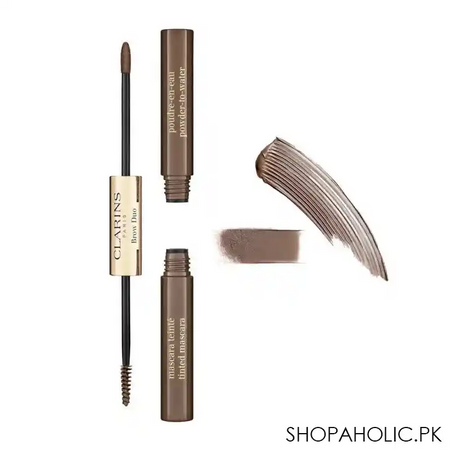 clarins paris brow duo, defines & fixes brows, 03 cool brown main image