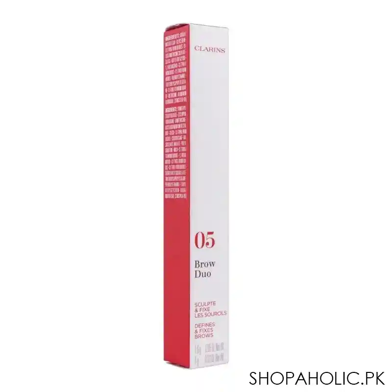 clarins paris brow duo, defines & fixes brows, 05 dark brown image2