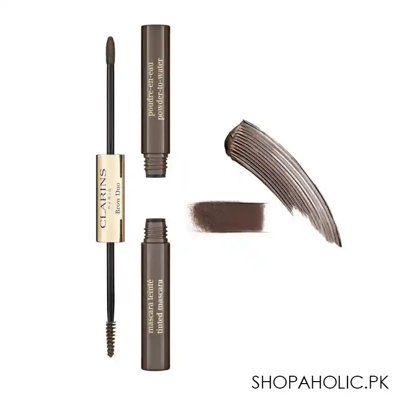 clarins paris brow duo, defines & fixes brows, 05 dark brown main image