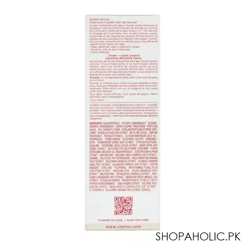 clarins paris double serum complete age control concentrate, 75ml image3