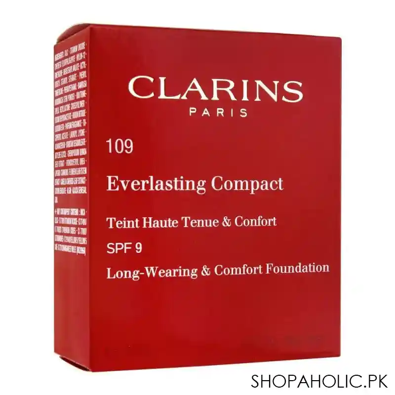 clarins paris everlasting compact long wearing & comfort foundation, 109 wheat image3