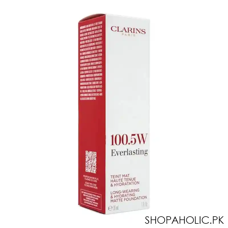 clarins paris everlasting long wearing & hydrating matte foundation, 100.5w cream image2