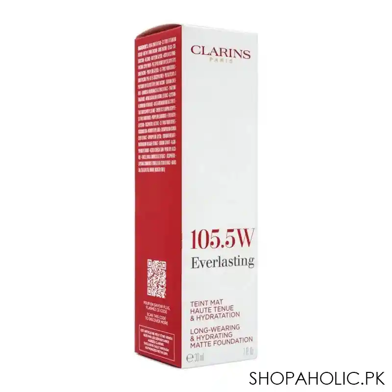 clarins paris everlasting long wearing & hydrating matte foundation, 105.5w flesh image2