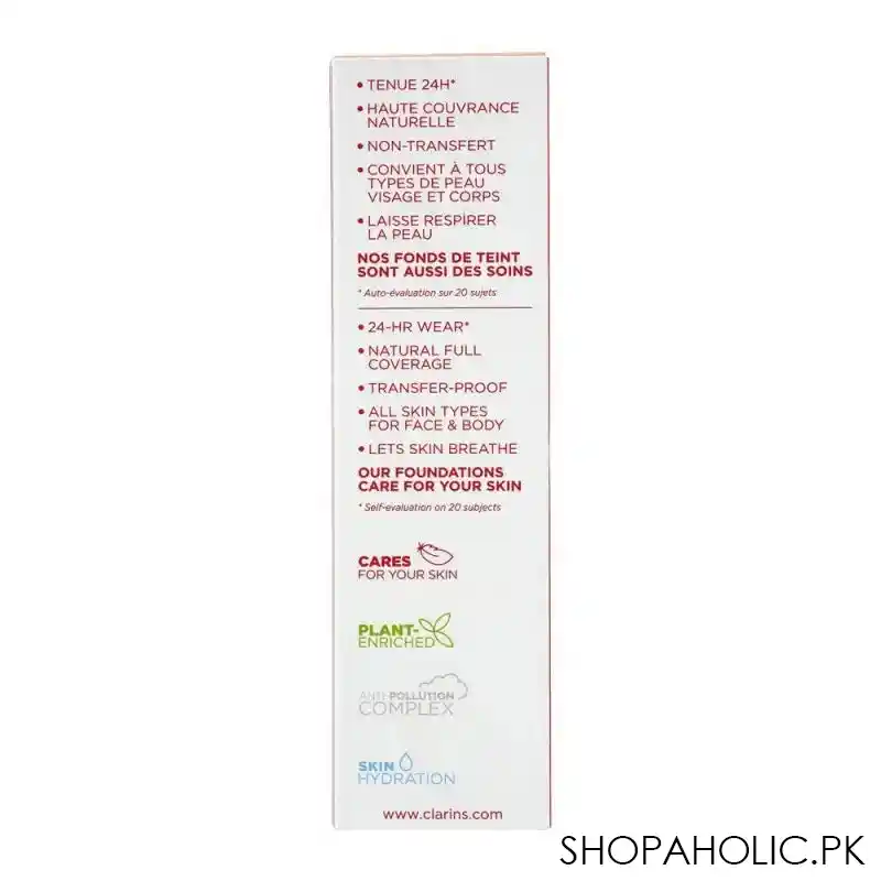 clarins paris everlasting long wearing & hydrating matte foundation, 105.5w flesh image3