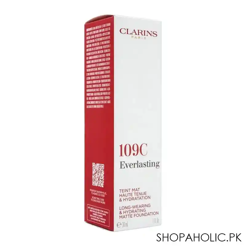 clarins paris everlasting long wearing & hydrating matte foundation, 109c wheat image2