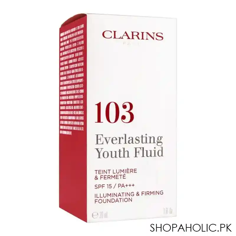 clarins paris everlasting youth fluid illuminating & firming foundation, 103 ivory image2