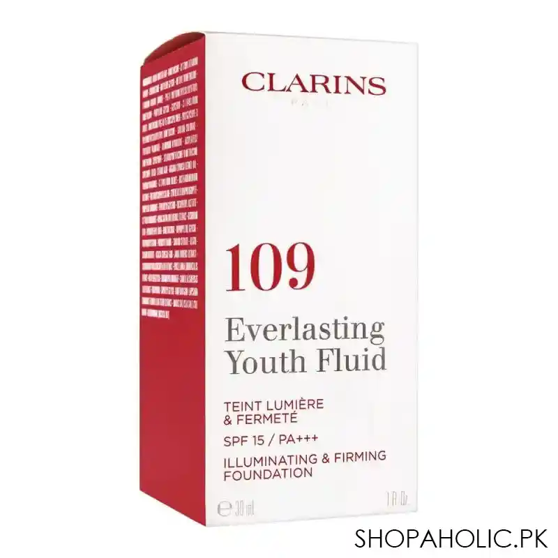 clarins paris everlasting youth fluid illuminating & firming foundation, 109 wheat image2