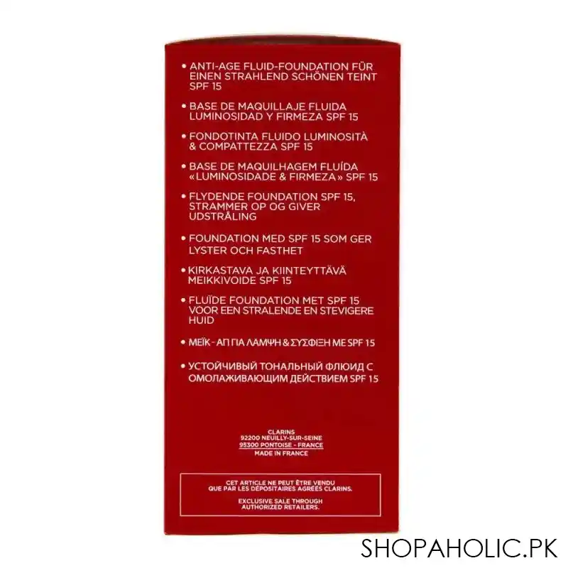 clarins paris everlasting youth fluid illuminating & firming foundation, 109 wheat image4