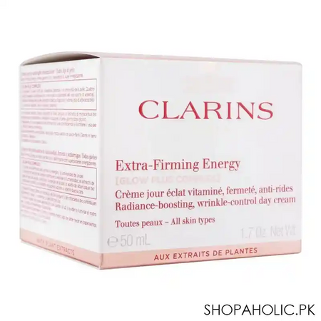 clarins paris extra firming energy radiance boosting wrinkle control day cream, 50ml image2