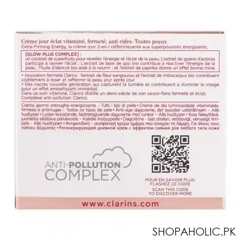 clarins paris extra firming energy radiance boosting wrinkle control day cream, 50ml image4