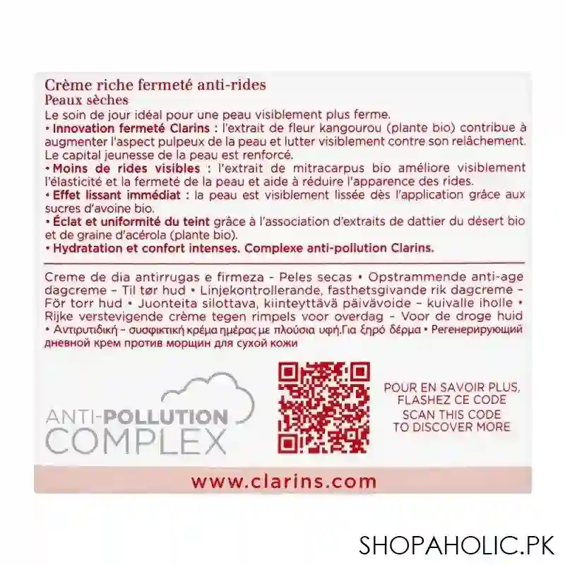 clarins paris extra firming jour day rich cream, for dry skin, 50ml image4