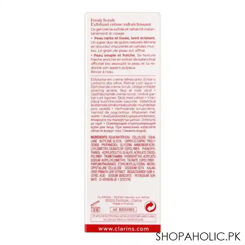 clarins paris fresh scrub refreshing cream scrub, with natural beads, 50ml image4