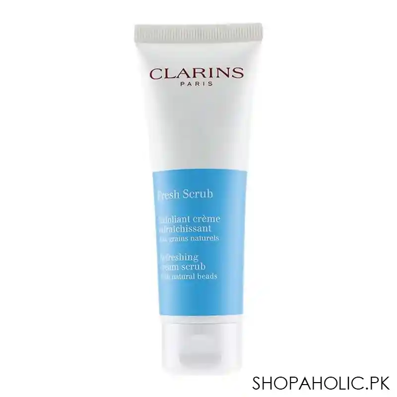 clarins paris fresh scrub refreshing cream scrub, with natural beads, 50ml main image