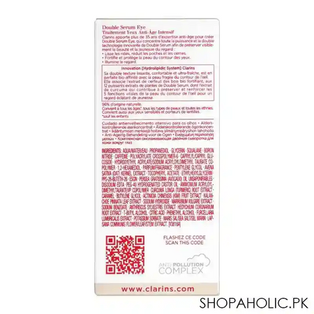 clarins paris global age control concentrate double serum eye, 20ml image5