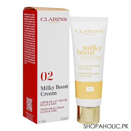 Clarins Paris Glow & Care Tinted Milky Boost Cream 02, 45ml - Main Image