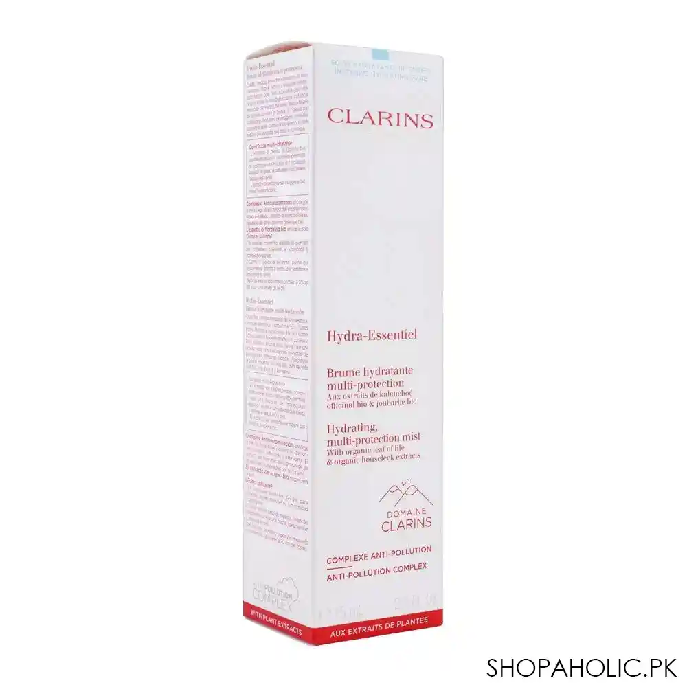 clarins paris hydra essentiel hydrating, multi protection mist, 75ml image2