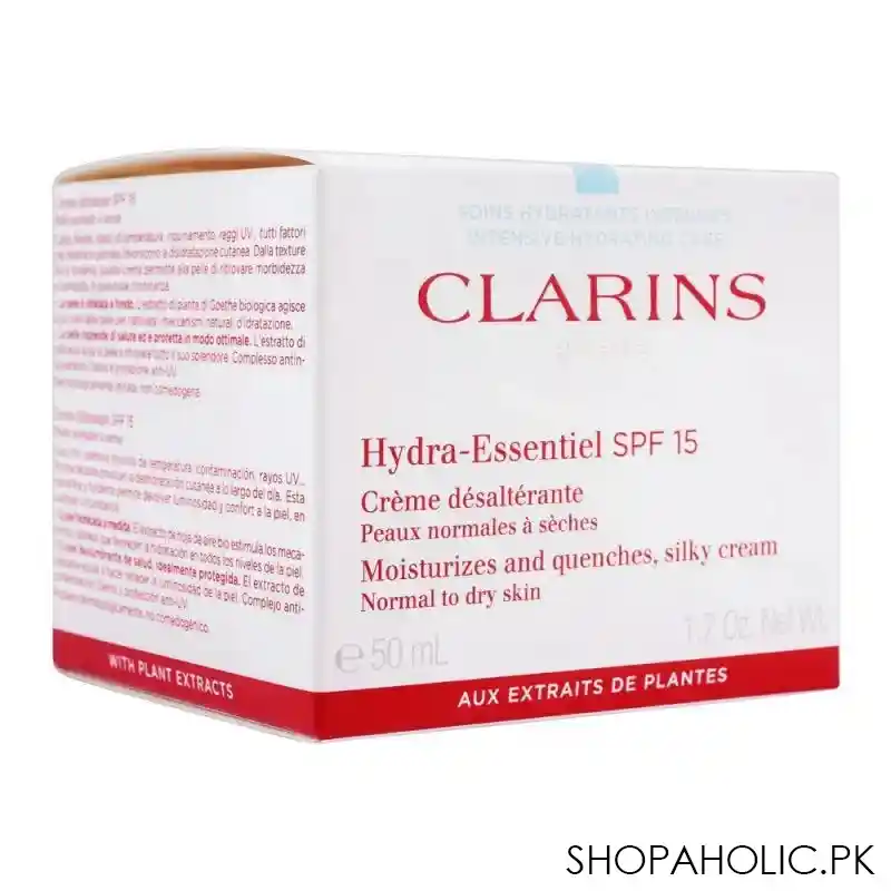 clarins paris hydra essentiel spf 15 silky cream, moisturizes & quenches, normal to dry skin, 50ml image2