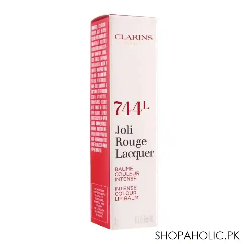 clarins paris joli rouge lacquer intense colour lip balm, 744l plum image3