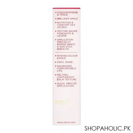 clarins paris joli rouge lacquer intense colour lip balm, 762l pop pink image4